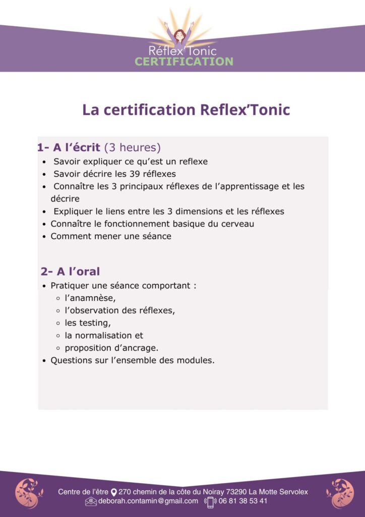 La certification descriptif