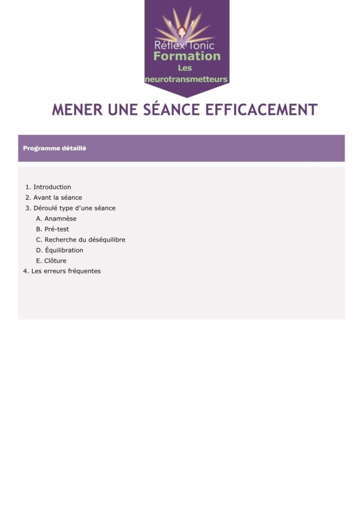 Mener une séance efficacement descriptif