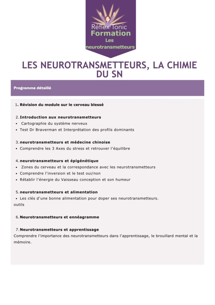 les neurotransmetteurs descriptif